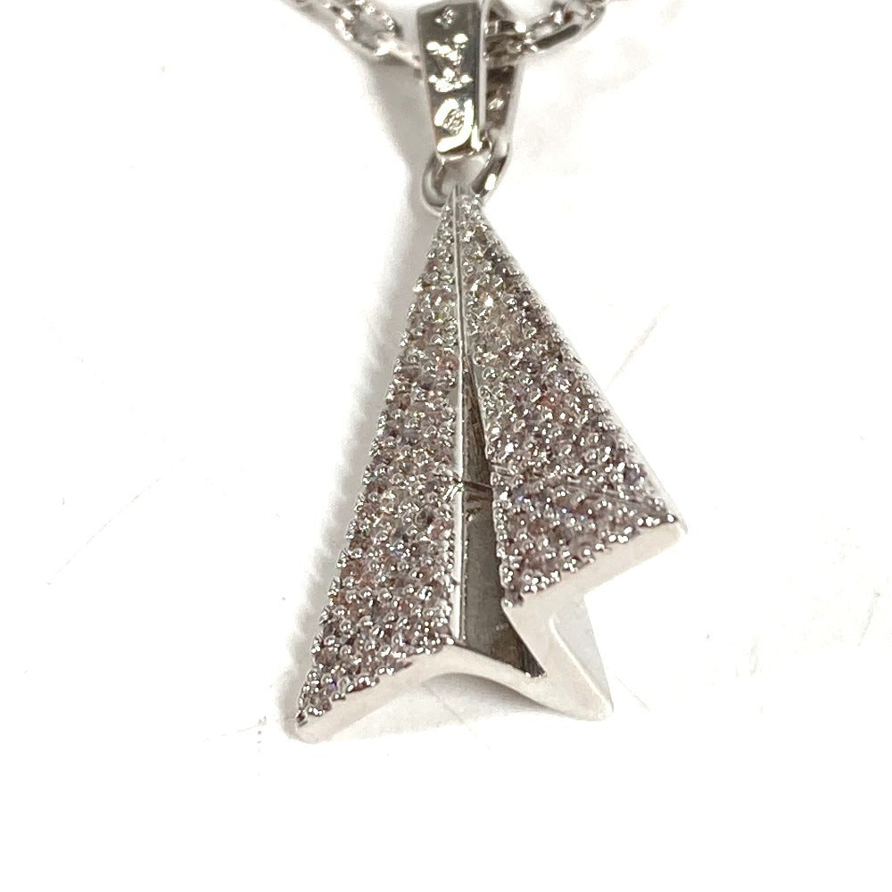 LOUIS VUITTON M01034 ラインストーン ペンダント LV ペイパープレーン アクセサリー ジュエリー チェーン ネックレス メタル ユニセックス シルバー