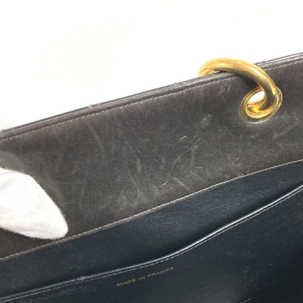CHANEL ヴィンテージ マトラッセ キルティング CC ココマーク ロゴ トートバッグ カバン Wチェーン ハンドバッグ パテントレザー ユニセックス ブラック
