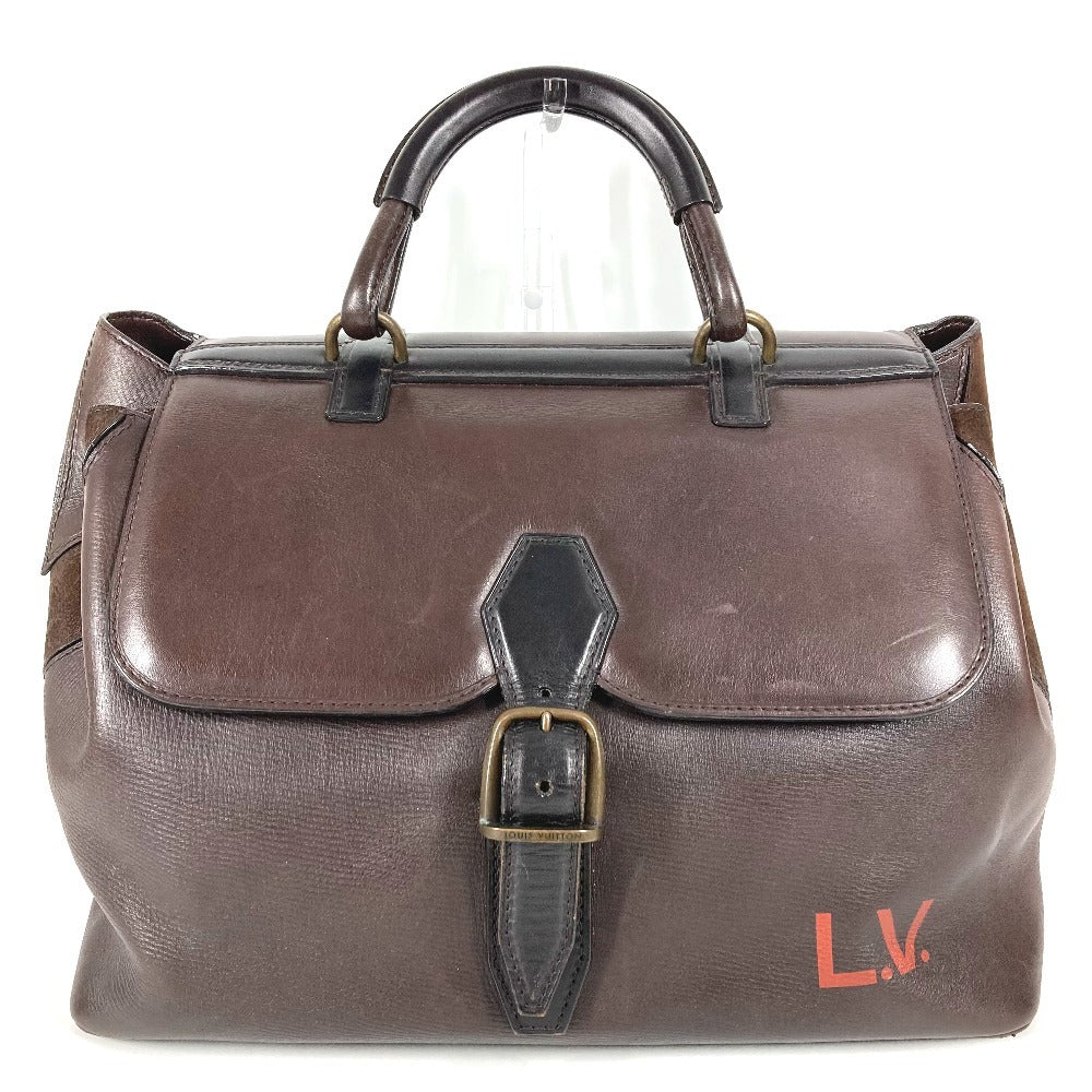 LOUIS VUITTON M95064 ユタ ドクターズバッグ カバン ボストンバッグ ポーチ付き フラップ ハンドバッグ ユタレザー メンズ カフェ ブラウン