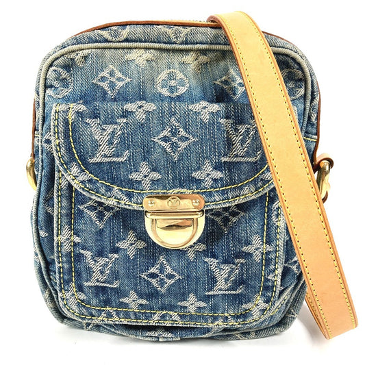 LOUIS VUITTON M95348 モノグラムデニム カメラバッグ カバン 斜め掛け ポシェット ショルダーバッグ モノグラムデニムキャンバス ユニセックス ブルー