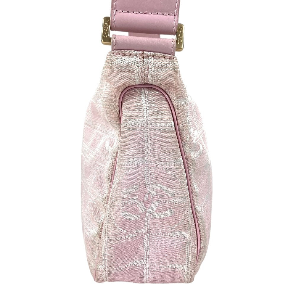 CHANEL ニュートラベルライン CC ココマーク ロゴ カバン 肩掛け ショルダーバッグ ハンドバッグ ナイロン レディース ピンク