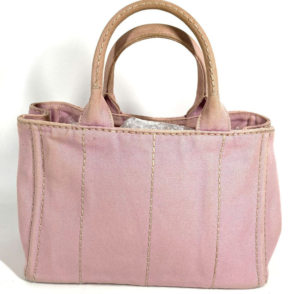 PRADA カナパ ロゴ MINI ミニ トートバッグ カバン 2WAYバッグ ショルダーバッグ ハンドバッグ キャンバス ユニセックス ピンク。