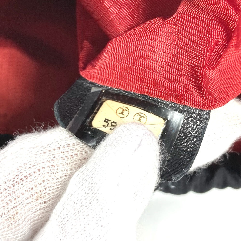 CHANEL 旧トラベルライン 巾着 マルチポーチ メイクポーチ 化粧ポーチ ポーチ ナイロン ユニセックス ブラック