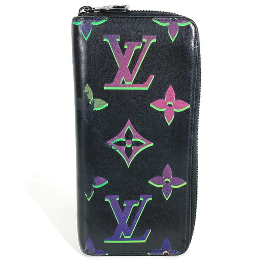LOUIS VUITTON M82368 モノグラム スポットライト ジッピーウォレットヴェルティカル ロングウォレット ラウンドファスナー 長財布 レザー メンズ ブラック