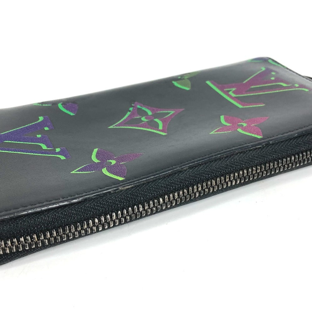 LOUIS VUITTON M82368 モノグラム スポットライト ジッピーウォレットヴェルティカル ロングウォレット ラウンドファスナー 長財布 レザー メンズ ブラック
