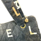 CHANEL ヴィンテージ CC ココマーク ロゴ 総柄 肩掛け トートバッグ カバン ショルダーバッグ コットン ユニセックス ブラック