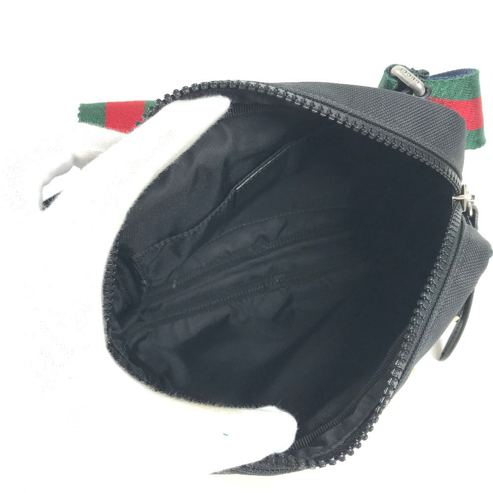GUCCI 523323 Sherry line Taiga head Belt bag, handbag, waist pouch body bag Nylon Black Used
