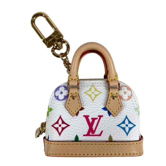 LOUIS VUITTON M02458 LV × TM 村上隆 モノグラムマルチカラー バッグチャームマイクロアルマ バッグチャーム キーホルダー モノグラムマルチカラーキャンバス ユニセックス ホワイト