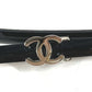 CHANEL B13S CC ココマーク ロゴ 細ベルト バックルベルト アクセサリー ボトムス用 ベルト エナメル レディース ブラック