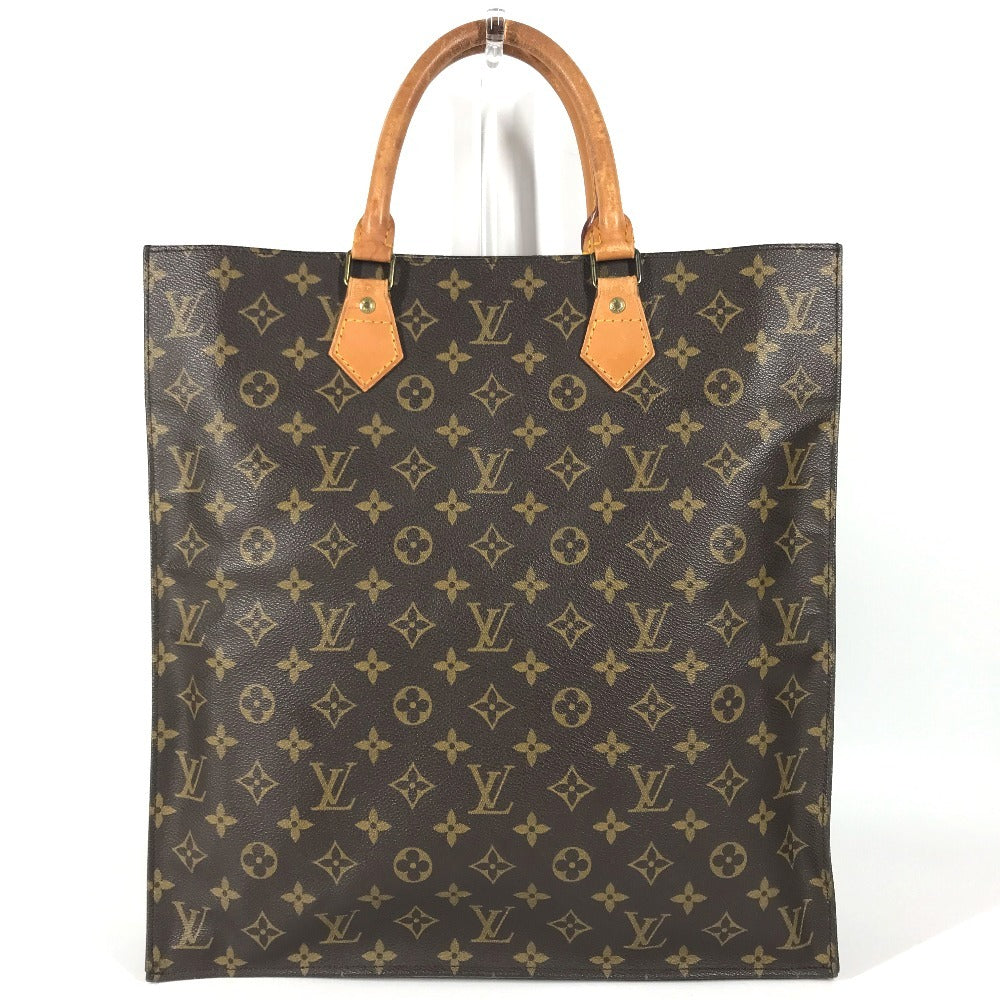 LOUIS VUITTON M51140 Monogram Sac Plat Tote Bag Vertical Tote Hand Bag MonogramCanvas Brown Used