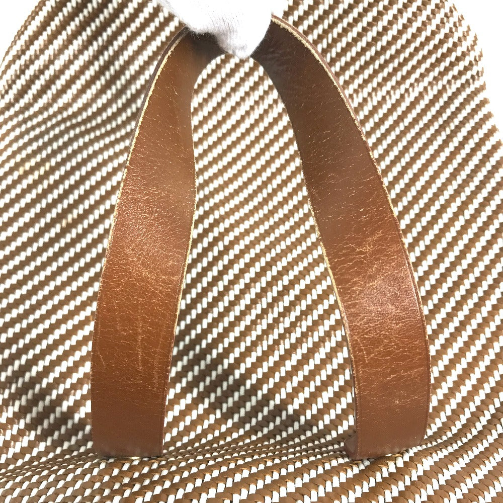 HERMES Amedabadiago PM Women's Leather Polyester Tote Bag (Vertical Tote) Hand Bag Leather/Canvas Brown Used