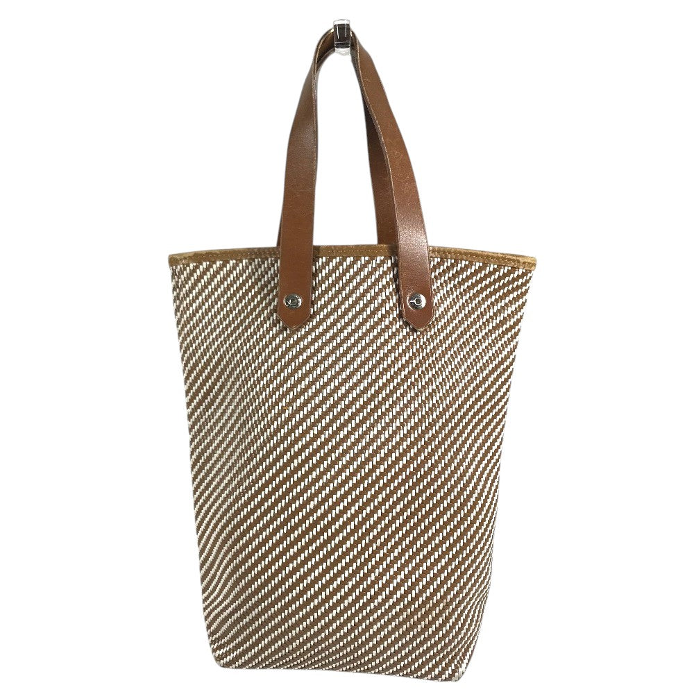 HERMES Amedabadiago PM Women's Leather Polyester Tote Bag (Vertical Tote) Hand Bag Leather/Canvas Brown Used