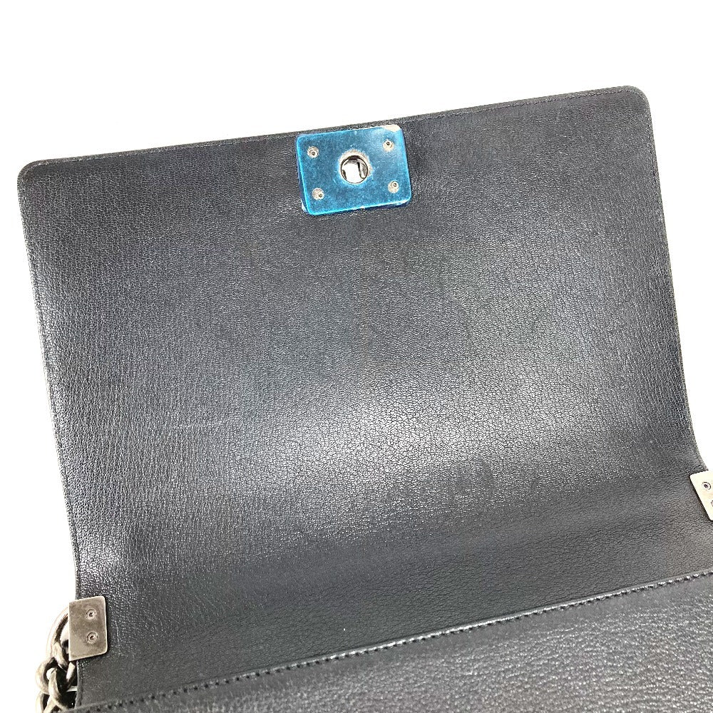 CHANEL A92193 マトラッセ キルティング ボーイシャネル ラージ 28 カバン Wチェーンバッグ カバン フラップ ショルダーバッグ キャビアスキン ユニセックス ブラック