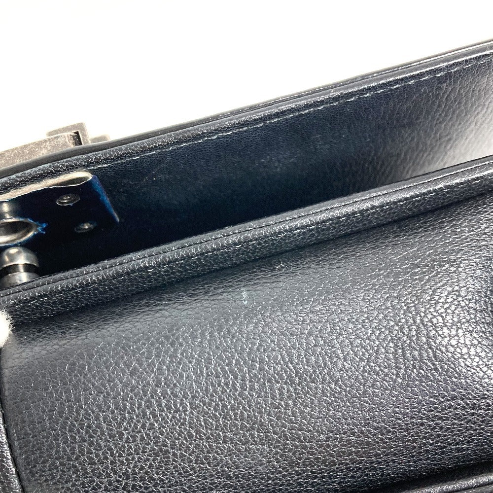 CHANEL A92193 マトラッセ キルティング ボーイシャネル ラージ 28 カバン Wチェーンバッグ カバン フラップ ショルダーバッグ キャビアスキン ユニセックス ブラック