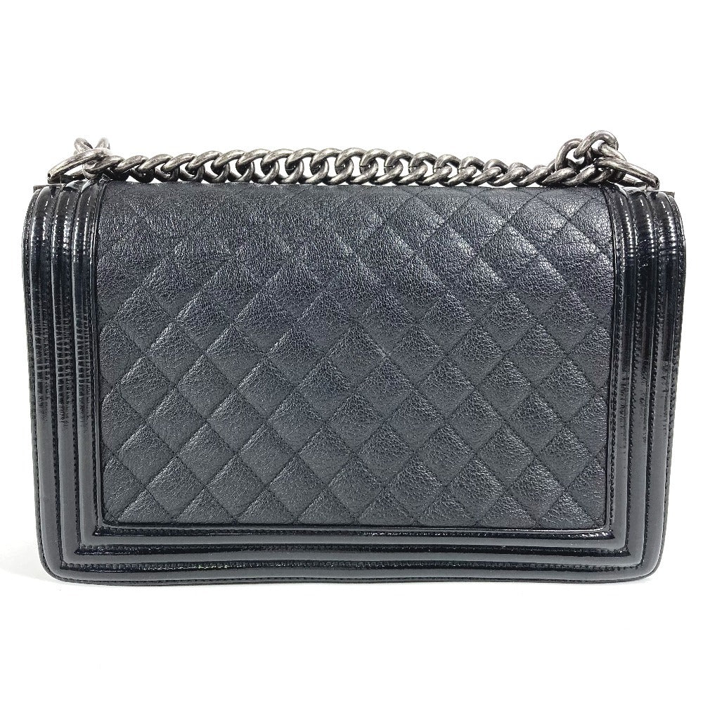 CHANEL A92193 マトラッセ キルティング ボーイシャネル ラージ 28 カバン Wチェーンバッグ カバン フラップ ショルダーバッグ キャビアスキン ユニセックス ブラック