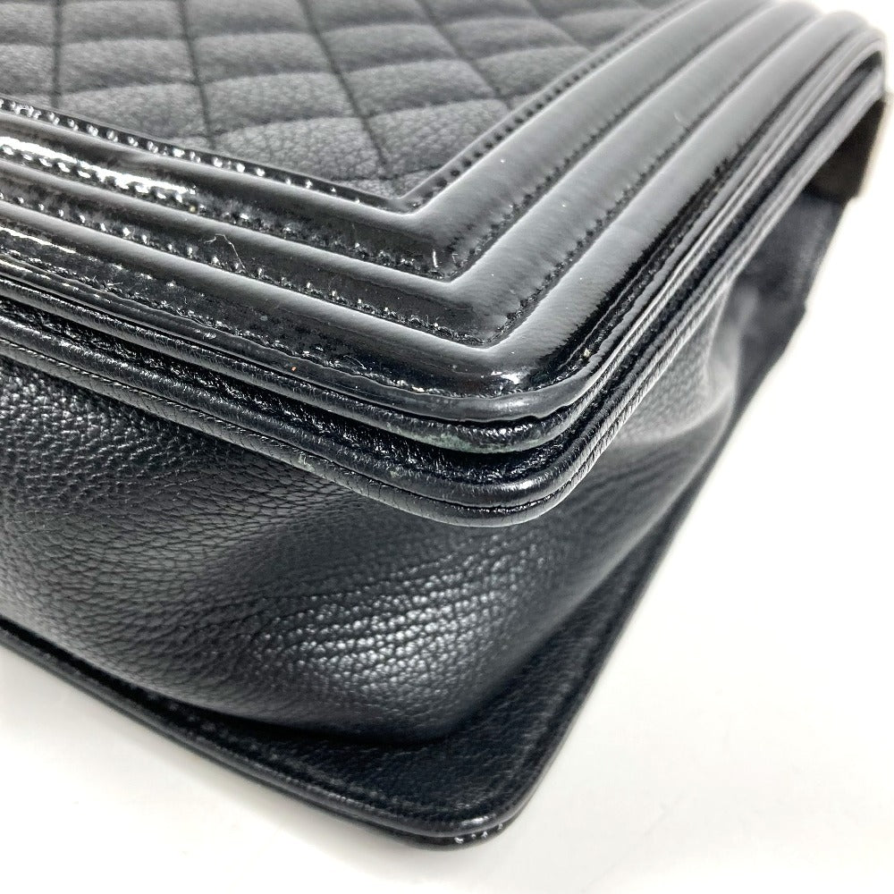 CHANEL A92193 マトラッセ キルティング ボーイシャネル ラージ 28 カバン Wチェーンバッグ カバン フラップ ショルダーバッグ キャビアスキン ユニセックス ブラック