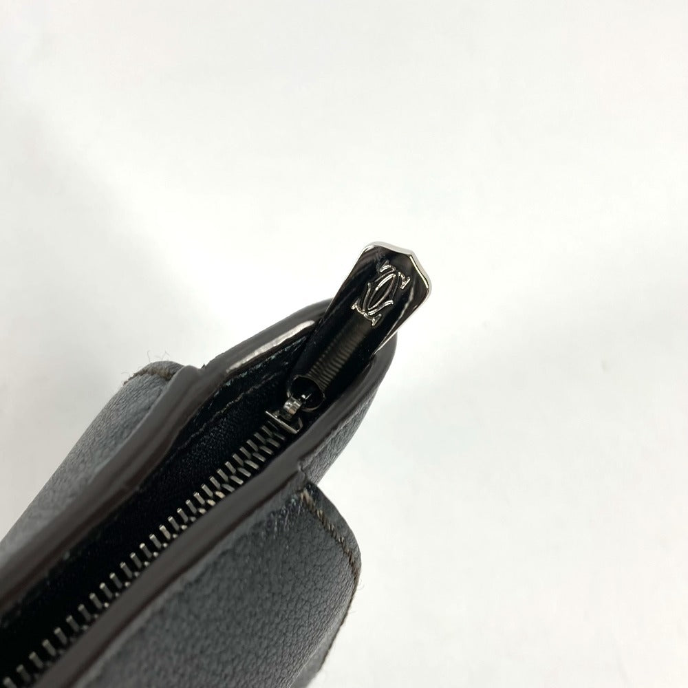 CARTIER Cドゥ C ドゥ ロゴ セカンドバッグ ポーチ クラッチバッグ レザー ユニセックス ブラック