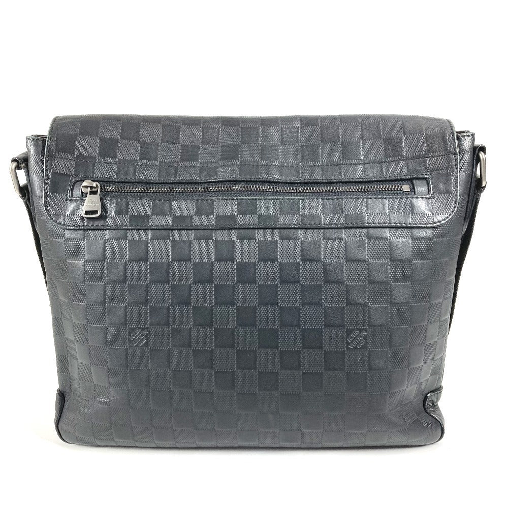 LOUIS VUITTON N41284 ダミエアンフィニ ディストリクトMM ディストリクト MM メッセンジャーバッグ カバン フラップ 斜め掛け ショルダーバッグ ダミエアンフィニレザー ユニセックス オニキス ブラック