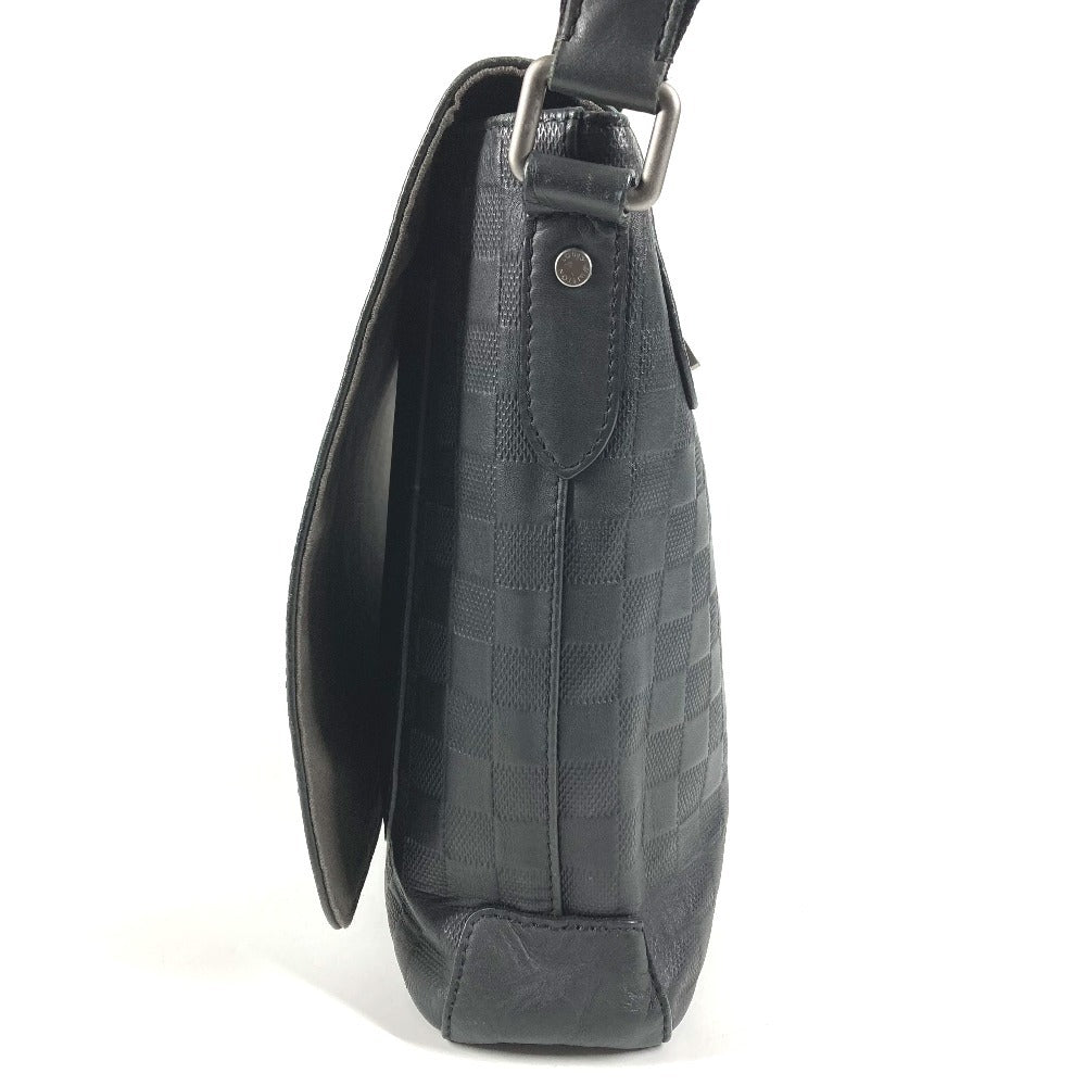 LOUIS VUITTON N41284 ダミエアンフィニ ディストリクトMM ディストリクト MM メッセンジャーバッグ カバン フラップ 斜め掛け ショルダーバッグ ダミエアンフィニレザー ユニセックス オニキス ブラック
