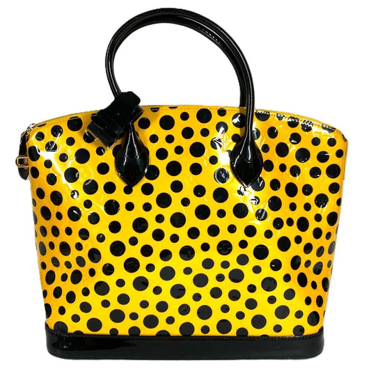 LOUIS VUITTON M91398 モノグラム ヴェルニ ドットインフィニティ 草間彌生 ロックイット MM ロックイットMM カバン トートバッグ ハンドバッグ パテントレザー ユニセックス イエロー