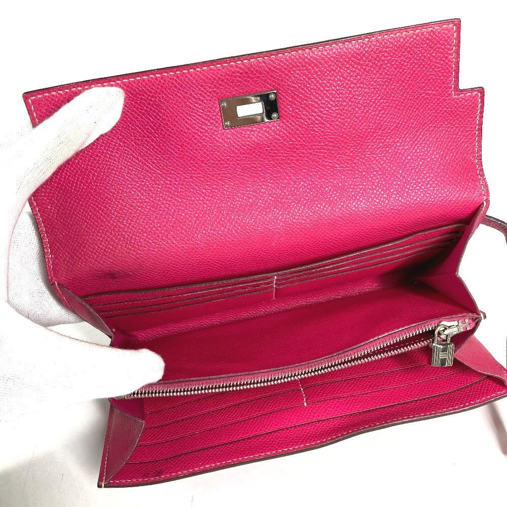 HERMES ケリーウォレット ロングウォレット 長財布 エプソン ユニセックス ローズティリアン ピンク