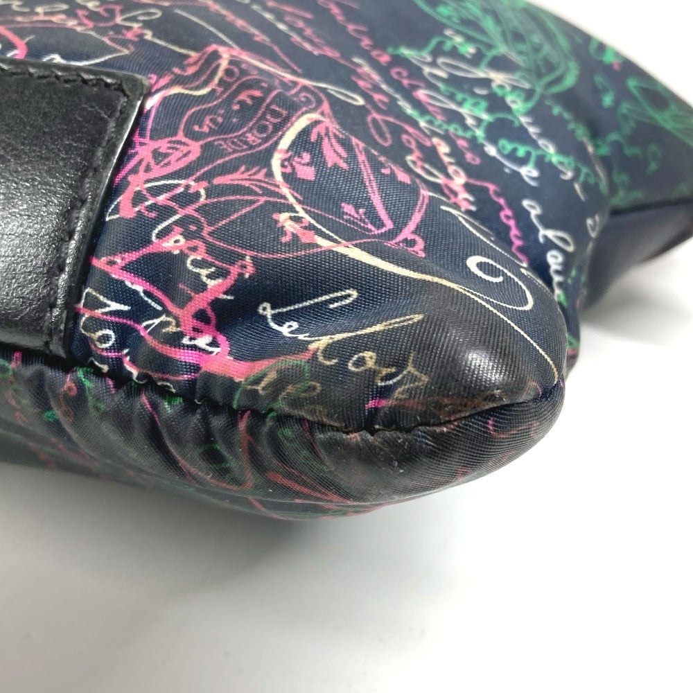 Berluti Wジップ ダブルファスナー エスプリットカリグラフィ カバン ポーチ セカンドバッグ クラッチバッグ ナイロン ユニセックス ブラック