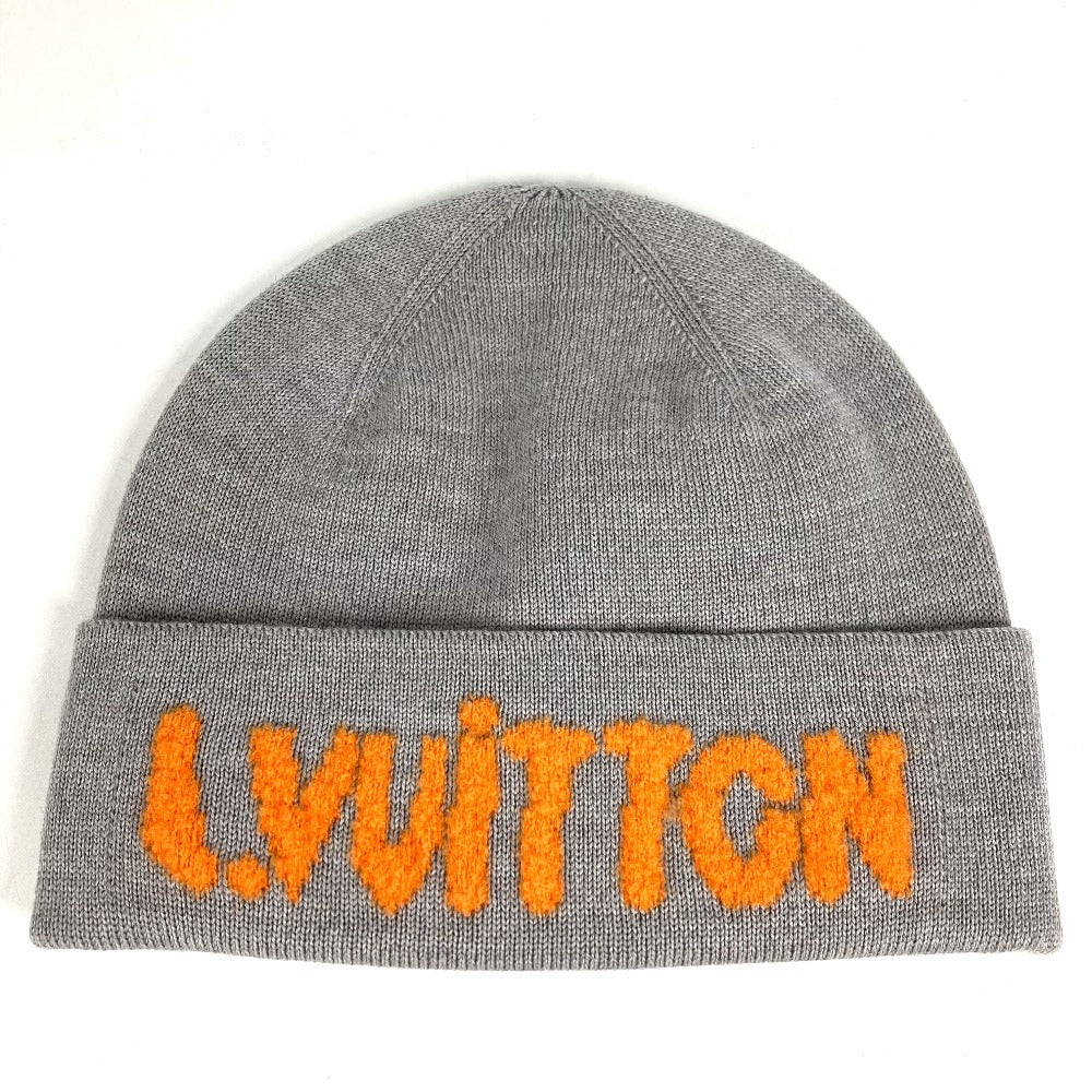 LOUIS VUITTON M5354A ロゴ バイカラー モノグラムヒップビーニー ビーニー 帽子 ニット帽 ニットキャップ ニット帽 ウール メンズ グレー
