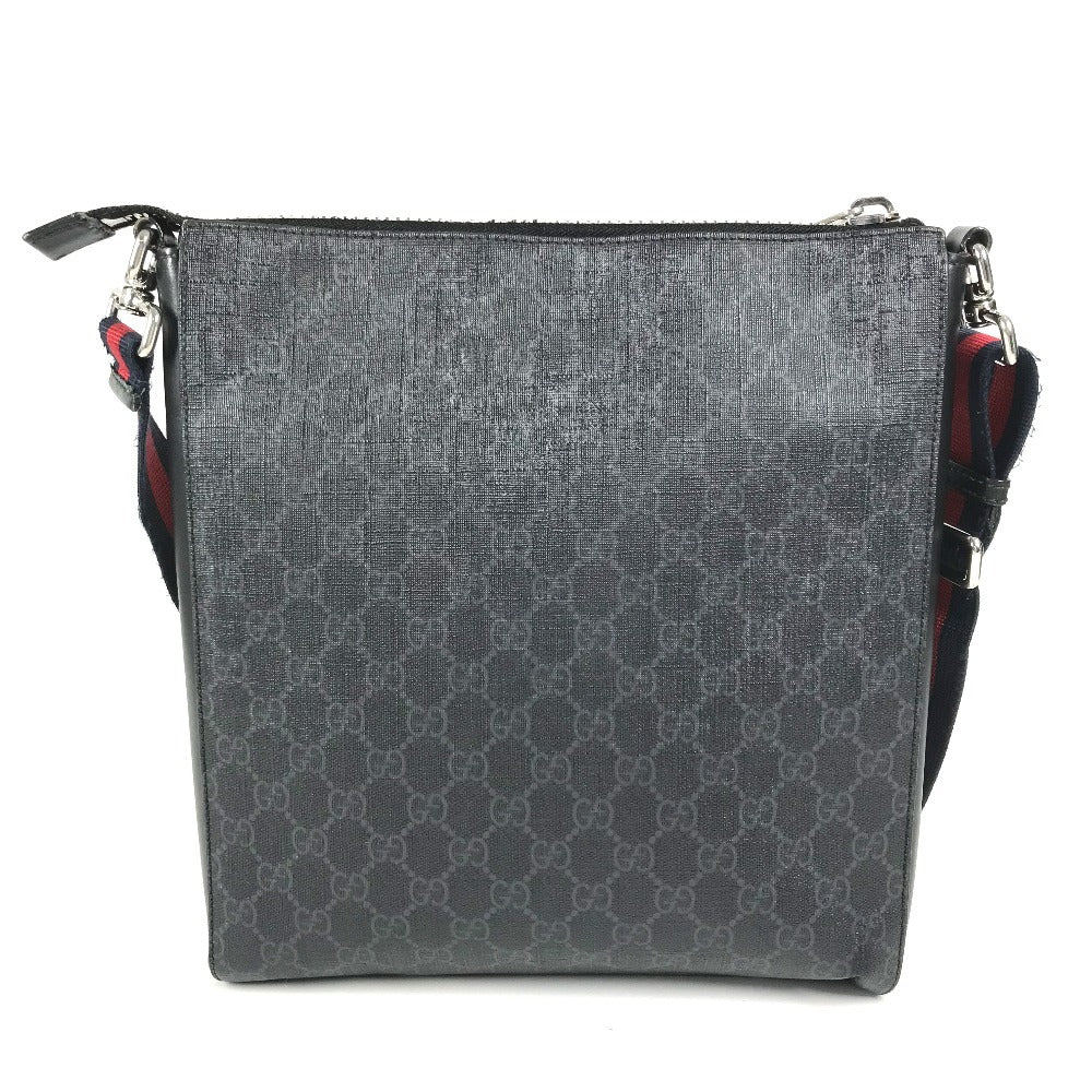 GUCCI 474137 GGスプリーム ロゴ クーリエ 斜め掛け カバン メッセンジャーバッグ ショルダーバッグ GGスプリームキャンバス ユニセックス ブラック