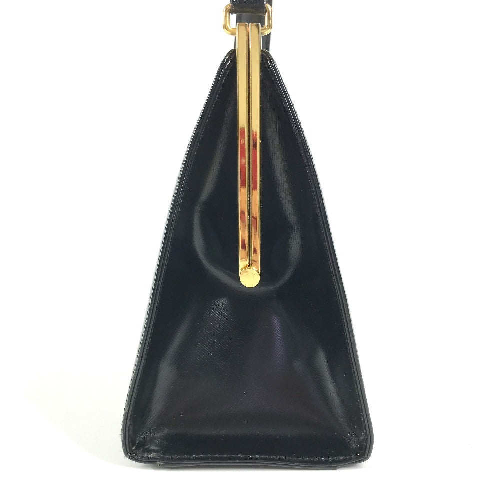 VERSACE ヴィンテージ サンバースト ロゴ カバン ハンドバッグ 肩掛け チャーム キーホルダー付き ショルダーバッグ レザー ユニセックス ブラック