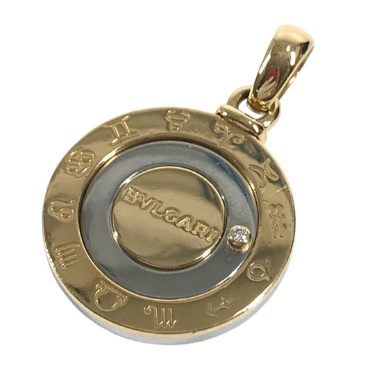 BVLGARI K18 金 18K ホロスコープ ダイヤ ダイヤモンド　1PD ネックレス チョーカー ジュエリー アクセサリー ペンダントトップ YG750 ユニセックス ゴールド