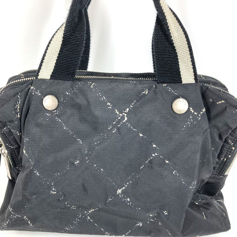 CHANEL Old travel line pouch bag Bag Hand Bag Nylon Black Used