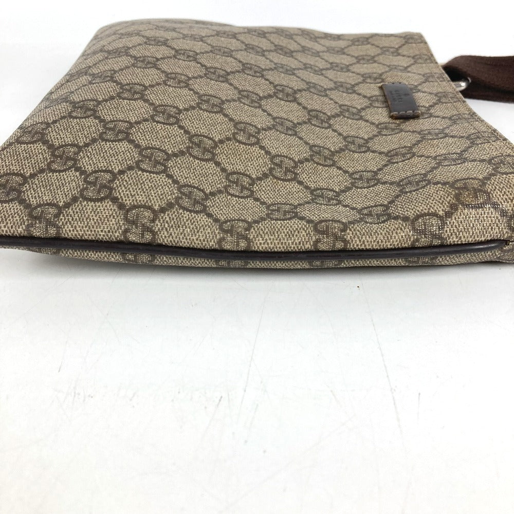 GUCCI 201538 GG logo Crossbody Pochette bag Shoulder Bag GGPVC/Leather Beige/Dark brown Used