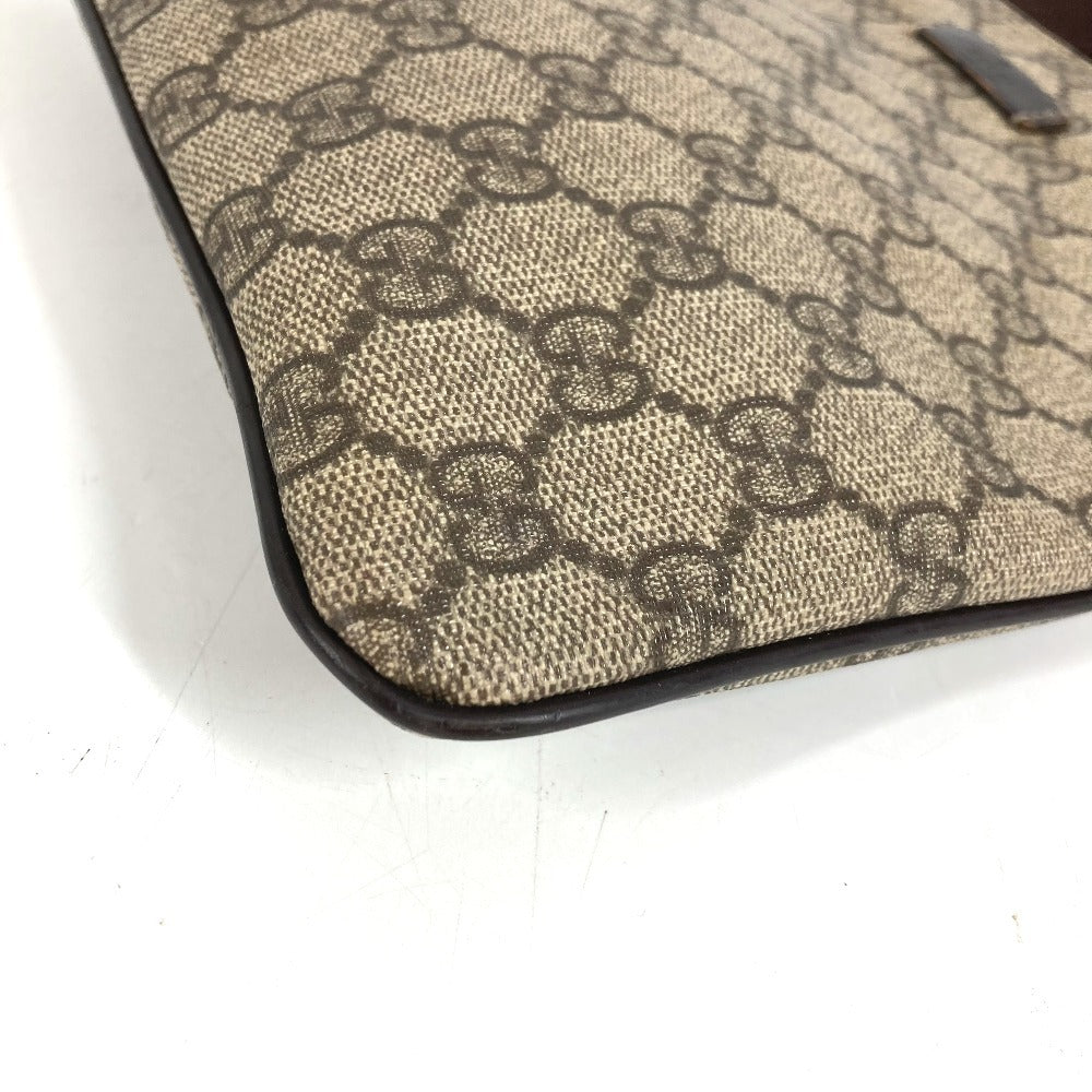 GUCCI 201538 GG logo Crossbody Pochette bag Shoulder Bag GGPVC/Leather Beige/Dark brown Used
