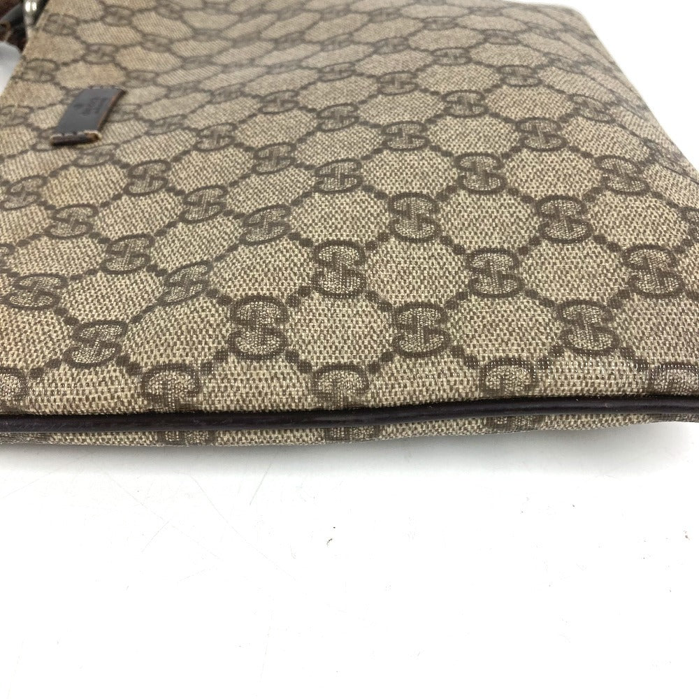 GUCCI 201538 GG logo Crossbody Pochette bag Shoulder Bag GGPVC/Leather Beige/Dark brown Used