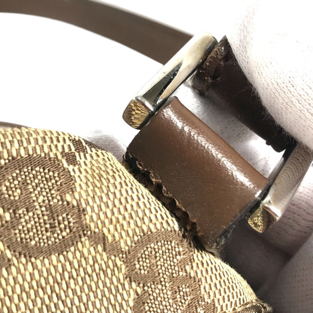 GUCCI 03136 GG logo all-over pattern bag shawl Shoulder Bag GGCanvas/Leather Beige Used