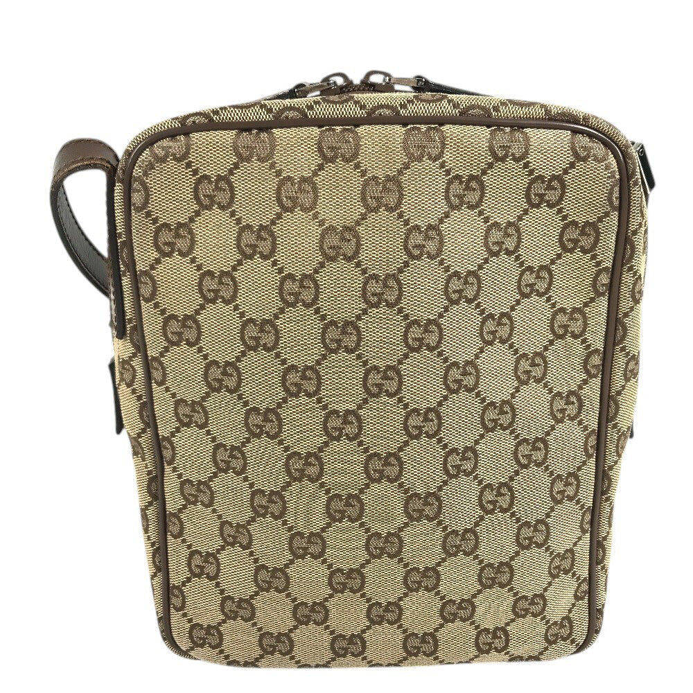 GUCCI 03136 GG logo all-over pattern bag shawl Shoulder Bag GGCanvas/Leather Beige Used