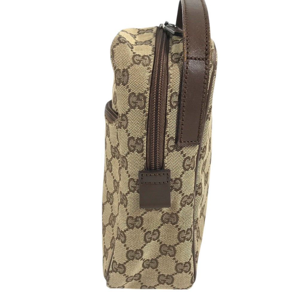 GUCCI 03136 GG logo all-over pattern bag shawl Shoulder Bag GGCanvas/Leather Beige Used