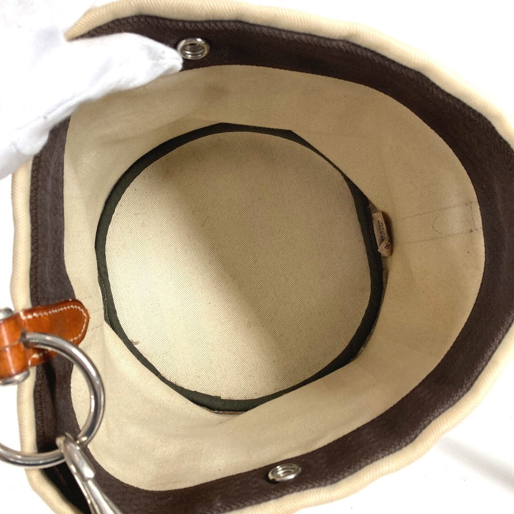 HERMES Crossbody Sack de Pansage Bucket type bag with pouch Shoulder Bag Leather/Canvas Beige Used