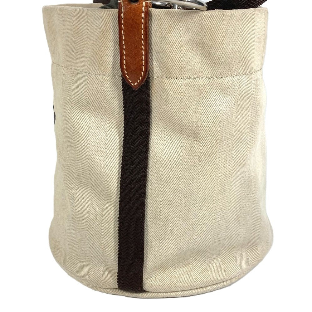 HERMES Crossbody Sack de Pansage Bucket type bag with pouch Shoulder Bag Leather/Canvas Beige Used