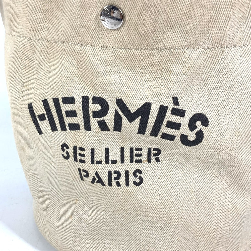 HERMES Crossbody Sack de Pansage Bucket type bag with pouch Shoulder Bag Leather/Canvas Beige Used