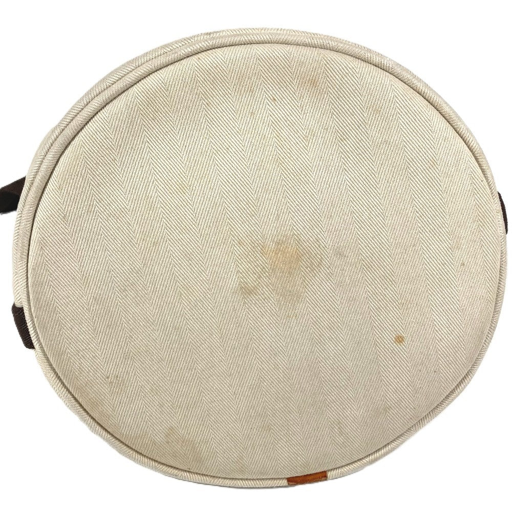 HERMES Crossbody Sack de Pansage Bucket type bag with pouch Shoulder Bag Leather/Canvas Beige Used