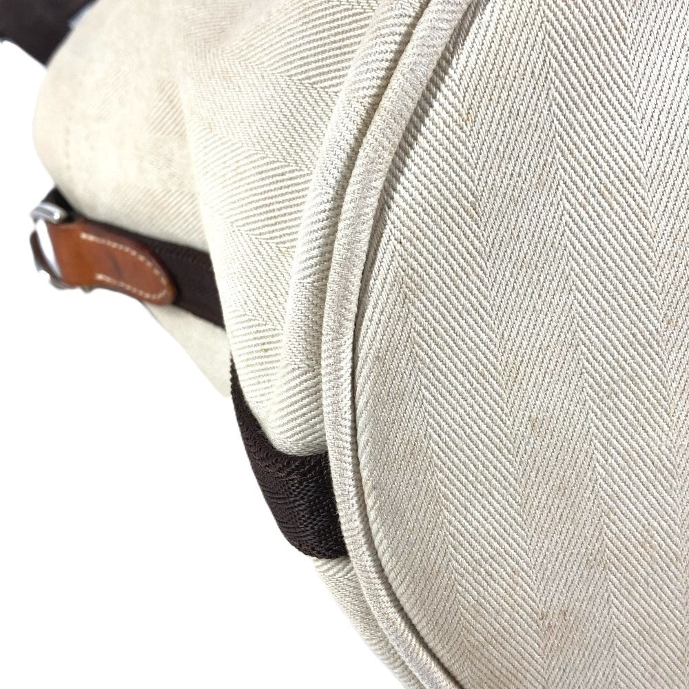 HERMES Crossbody Sack de Pansage Bucket type bag with pouch Shoulder Bag Leather/Canvas Beige Used