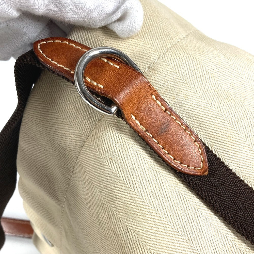 HERMES Crossbody Sack de Pansage Bucket type bag with pouch Shoulder Bag Leather/Canvas Beige Used