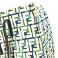 FENDI logo Bag Tote Bag shawl Shoulder Bag Leather/Canvas Green/Beige x blue Used