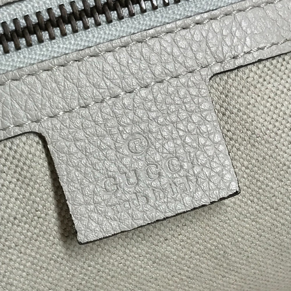 GUCCI 523588 Logo Hobo Bag Half Moon Bag Crossbody Shoulder Bag Leather White Used