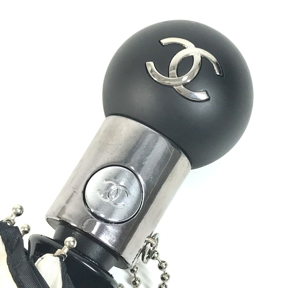 CHANEL CC CC Mark Bicolor Folding Umbrella umbrella polyester Beige/Black Used