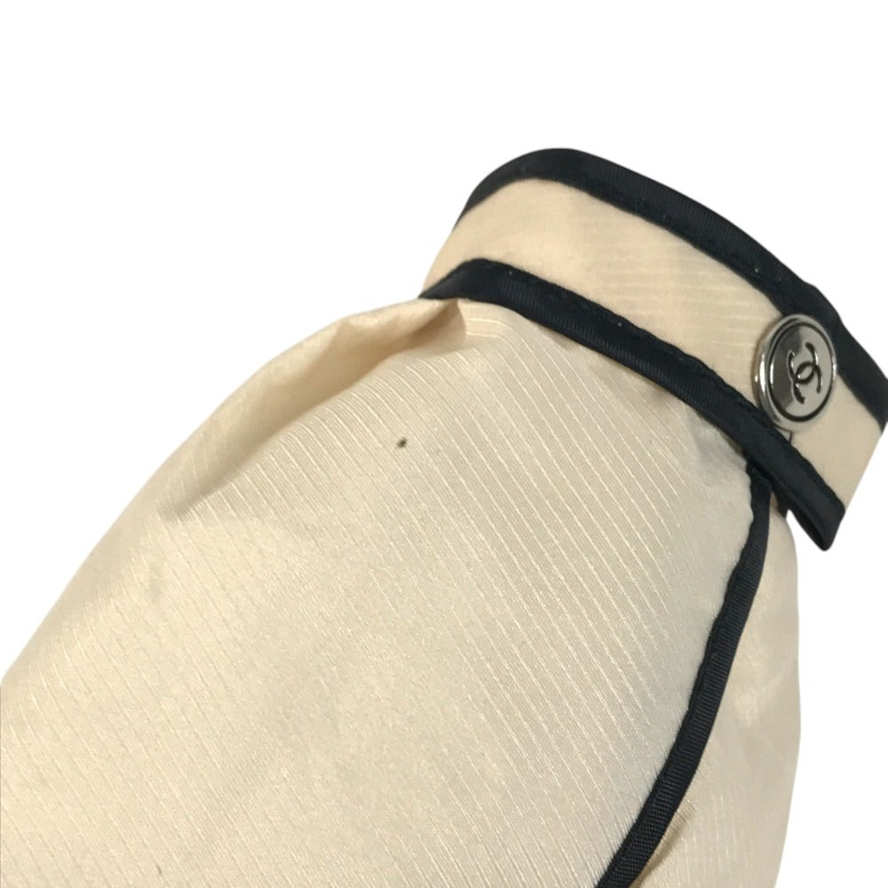 CHANEL CC CC Mark Bicolor Folding Umbrella umbrella polyester Beige/Black Used