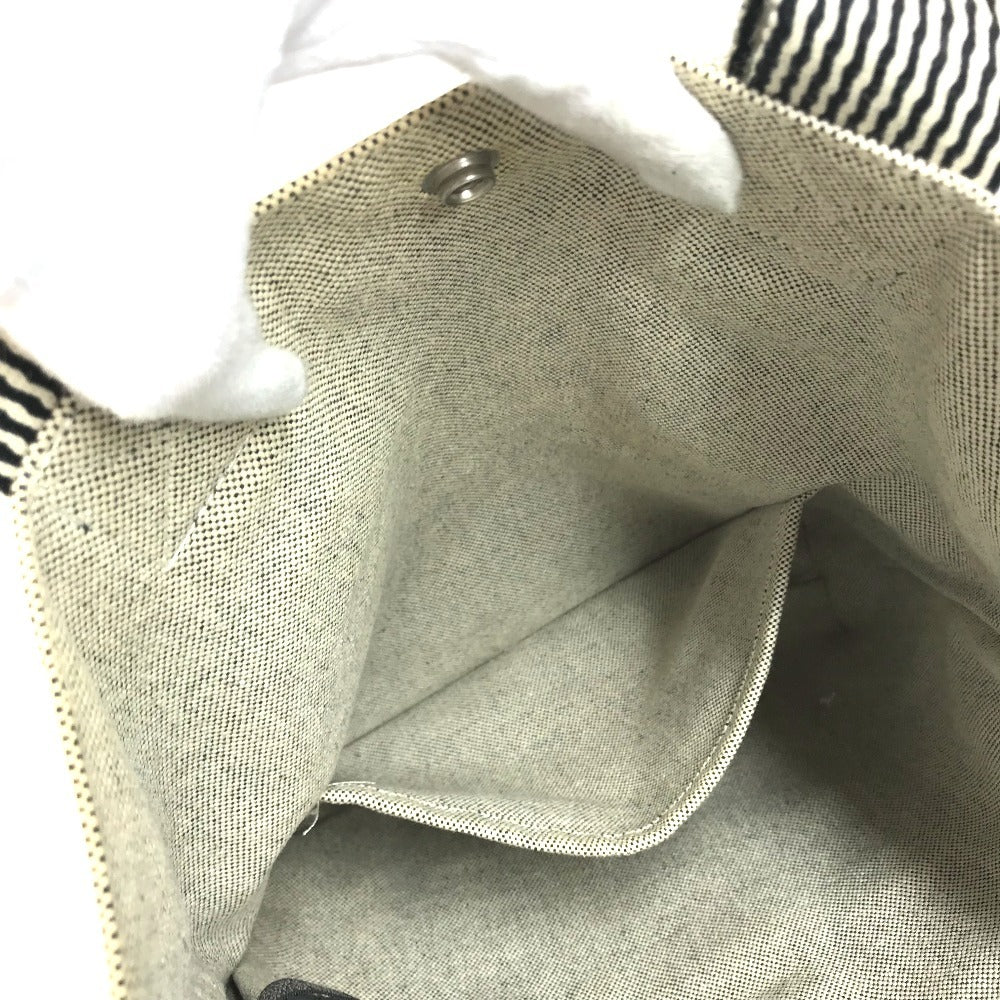 HERMES Fourre Tout Cabas Fourre Tout Cabas Tote Bag Vertical Hand Bag Canvas BlackBased/IvoryBased Used