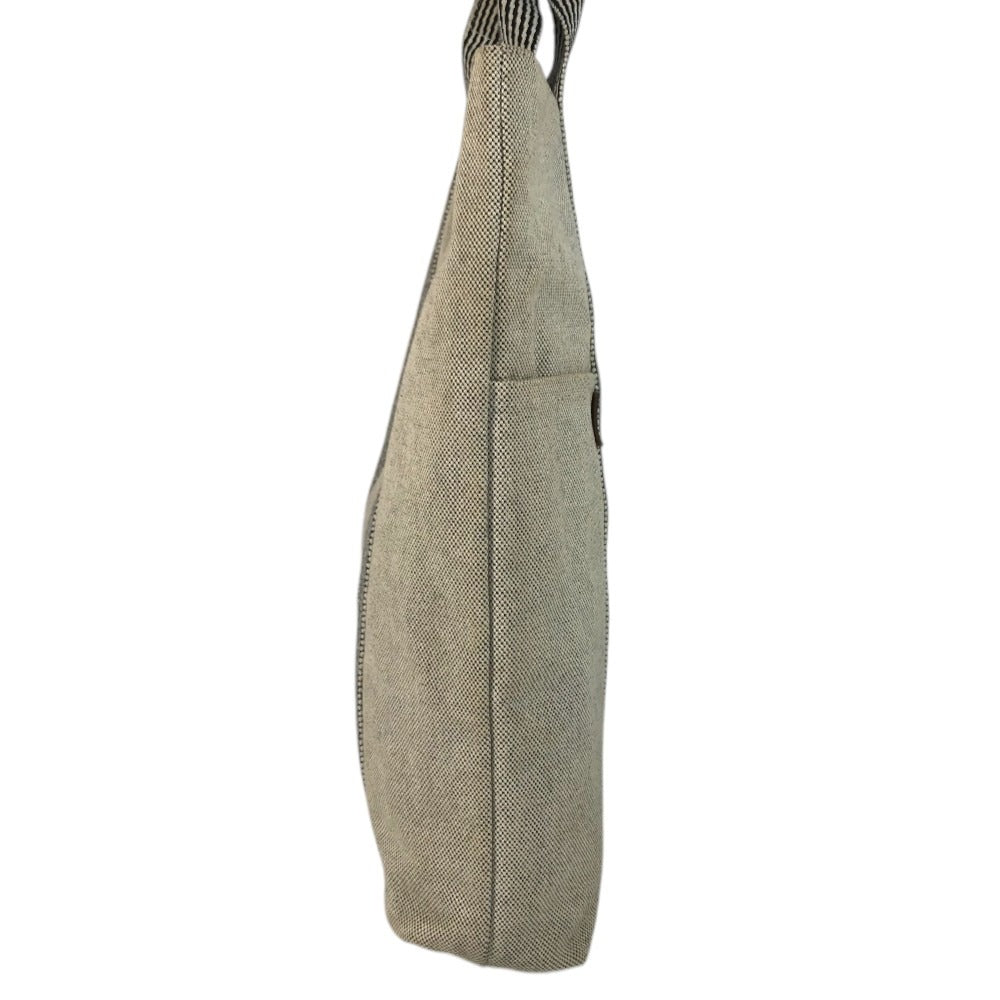 HERMES Fourre Tout Cabas Fourre Tout Cabas Tote Bag Vertical Hand Bag Canvas BlackBased/IvoryBased Used