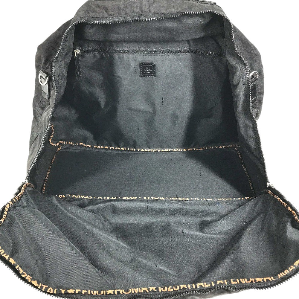 FENDI FF Logo Zucca Bag 2WAY Duffle Bag Nylon Black Used